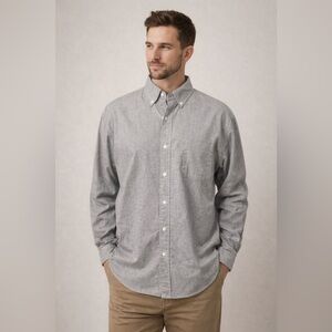 J.Crew Men’s Heathered Gray Button-Down Shirt | Size L